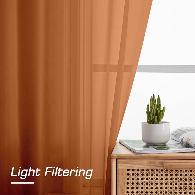 OWENIE Sheer Curtains 54 inches Long - Image 3