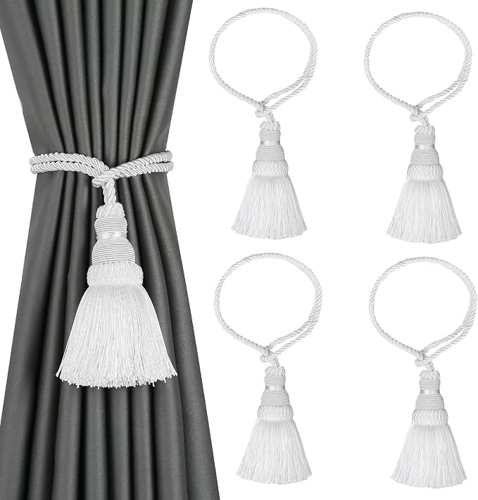 Fenghuangwu 4 Pack Curtain Tie Backs Rope Tassels by fenghuangwu