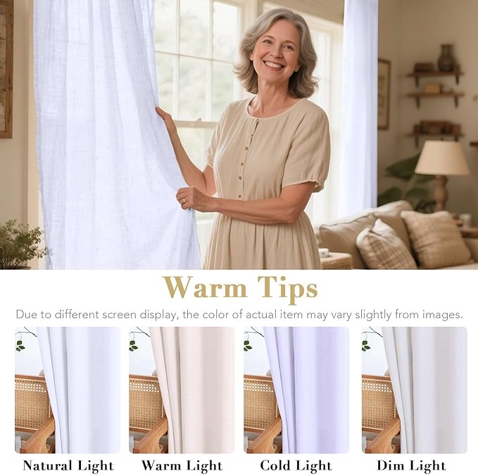 H.VERSAILTEX Living Room Linen Curtains Home Decorative Grommet Curtains - Image 3