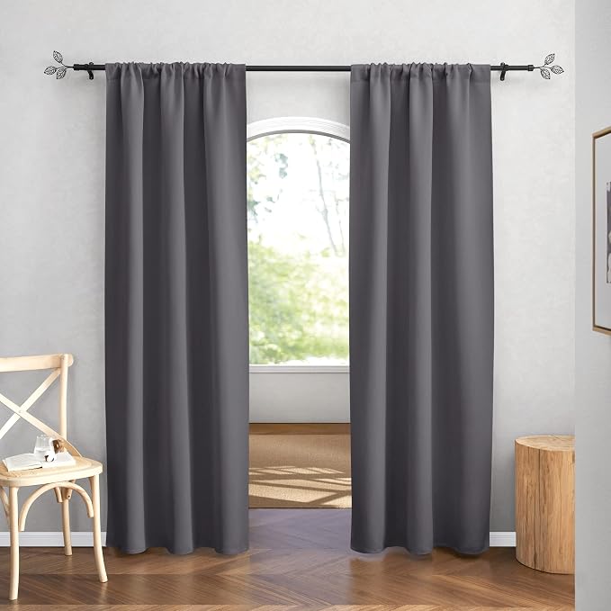 RYB HOME Blackout Curtains for Bedroom 84 inches Long 2 Panels Set, Privacy - Image 2