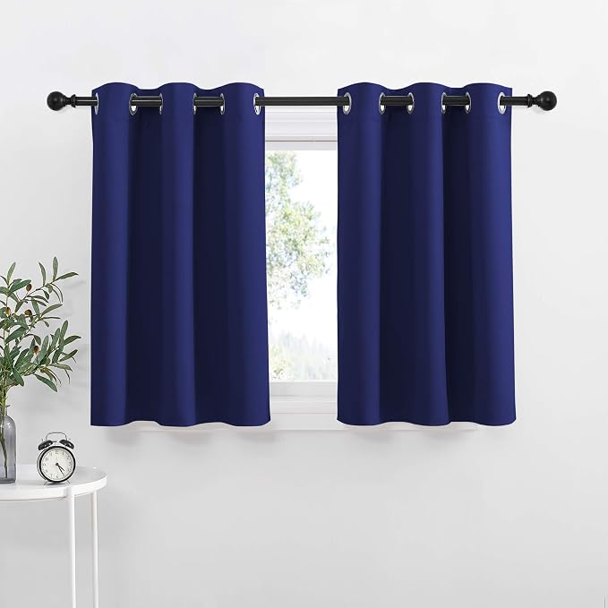 NICETOWN Royal Blue Blackout Kitchen Curtains by NICETOWN