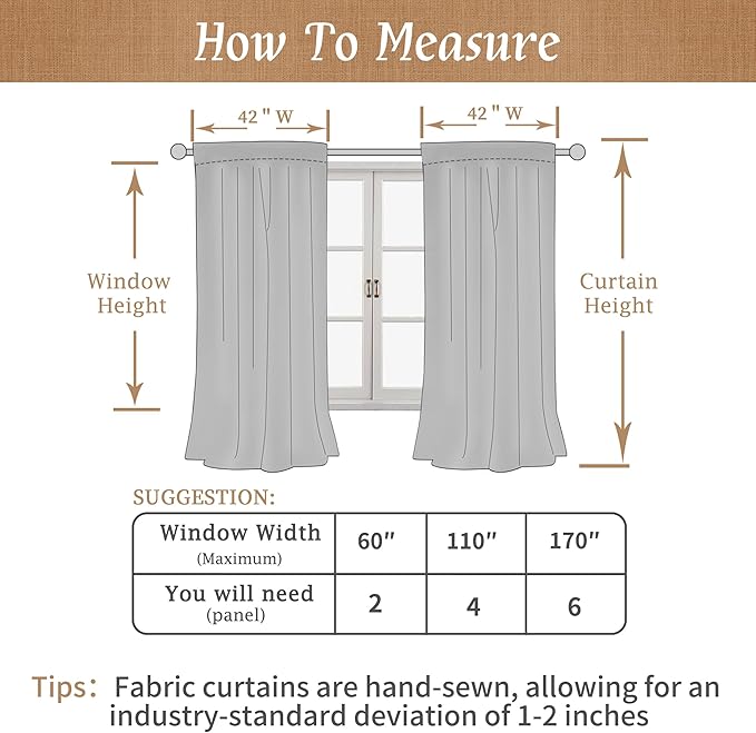54 Inches 100% Blackout Linen Curtains - Image 9