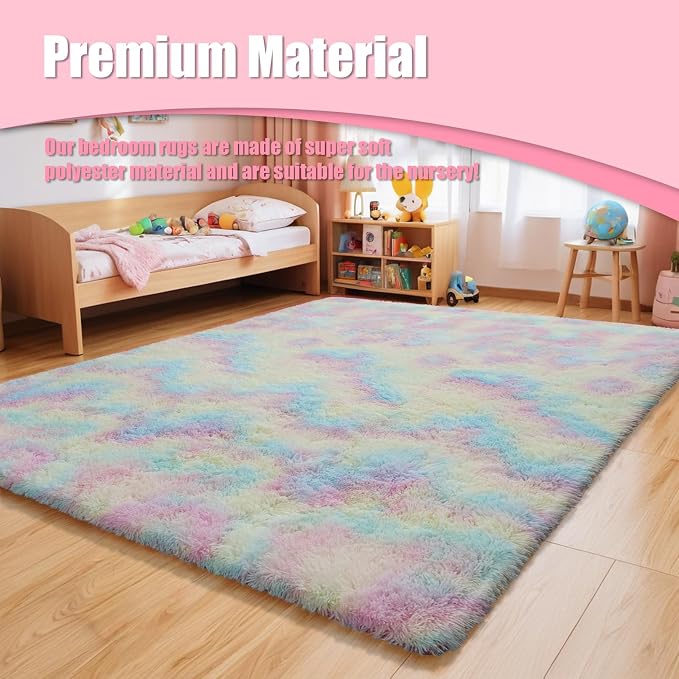 Shag Area Rug for Bedroom 5x8, Fluffy Area Rugs for Living Room, Soft Fuzzy Rug - Image 7