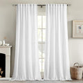 MIULEE White Linen Curtains 104 Inch Long 2 Panels by MIULEE