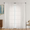 OVZME Ivory Sheer Curtains 72 Inches Long 2 Panels Set, Light Filtering Sheer by OVZME