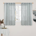 LAMIT Light Filtering Linen Curtains 45 Inch Length 2 Panels, Semi Sheer Window by LAMIT