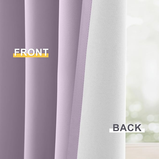 Yakamok 100% Blackout Curtain Panels 84 inches Cold and Light Blocking Drapes - Image 6