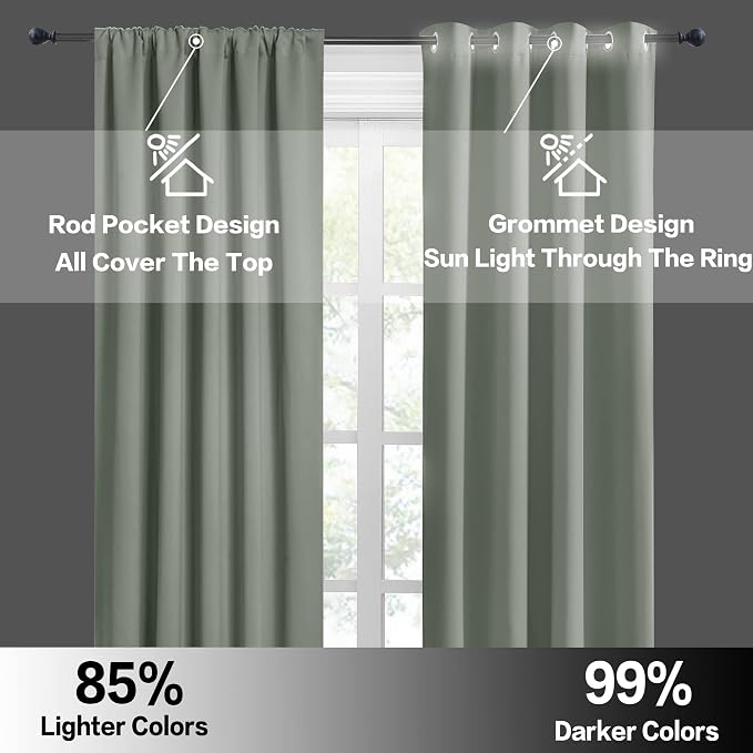 RYB HOME 54 inch Blackout Curtains - Image 5
