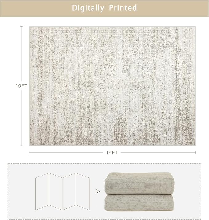 Washable Rugs 10x14 Area Rugs for Living Room, Rugs for Bedroom, Large Carpets - Image 2