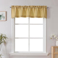 Chyhomenyc Gold Valance for Windows, Light Filtering Faux Linen Solid Short by Chyhomenyc