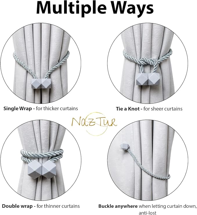 NazTur Magnetic Curtain Tiebacks- Upgrade 2022 - Image 4