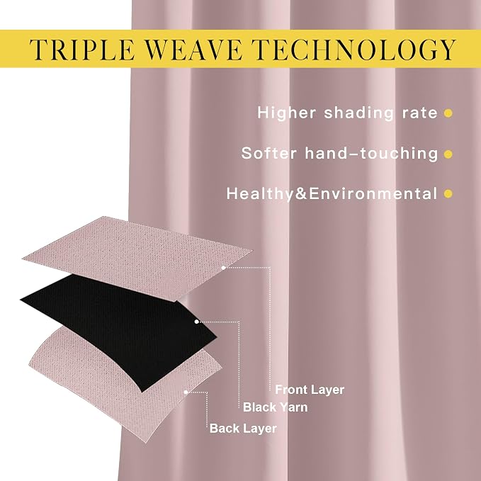 NICETOWN Blush Pink Short Curtains - Image 4