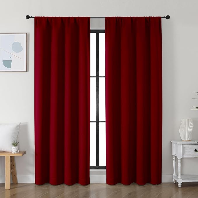 Simplebrand Ava Red Blackout Curtains by Simplebrand