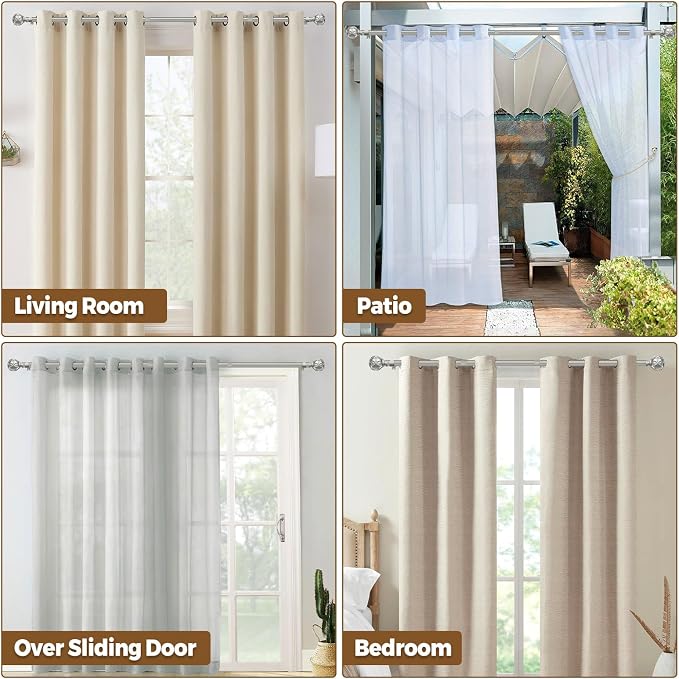 KAMANINA Curtain Rods for Windows 48 to 84 Inch, Antique Silver Heavy Duty - Image 8