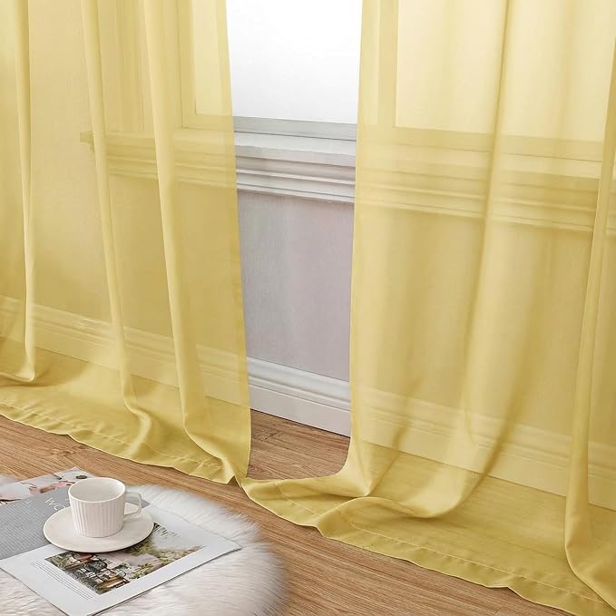 Sheer Curtains 84 Inches Long 2 Panels Set - Image 8
