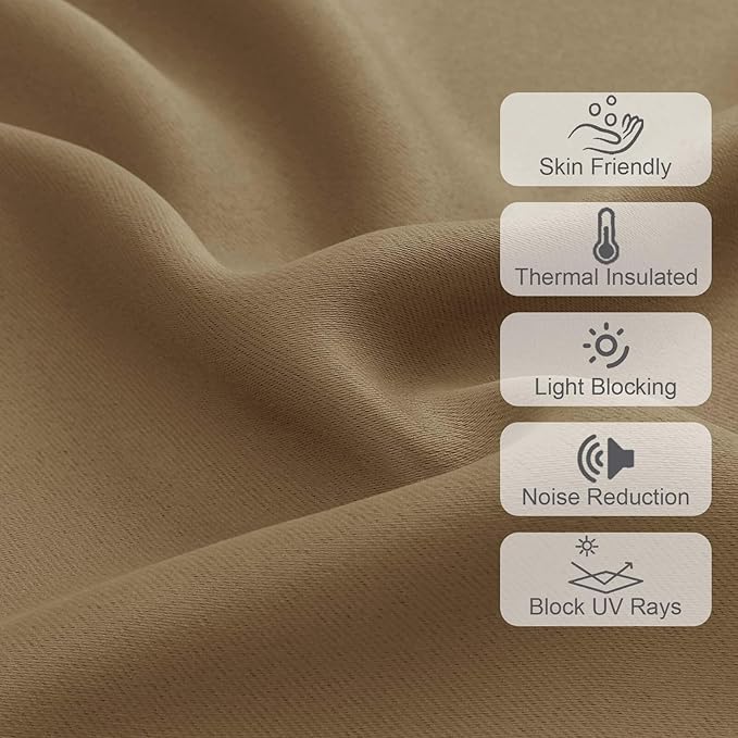 Chyhomenyc Taupe Valances for Window, Room Darkening Short Curtains for Kitchen - Image 4