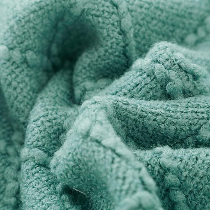 BOURINA Throw Blanket Textured Solid Soft Sofa Throw Couch Cover Knitted - Image 5