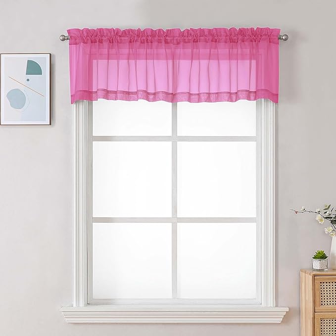 Chyhomenyc Sheer Valances for Windows, Light Filtering Small Window Curtains by Chyhomenyc
