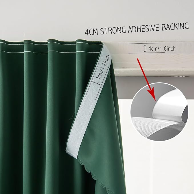 Blackout Curtains for Bedroom Sticky Curtain Blackout Window Cover Self - Image 8