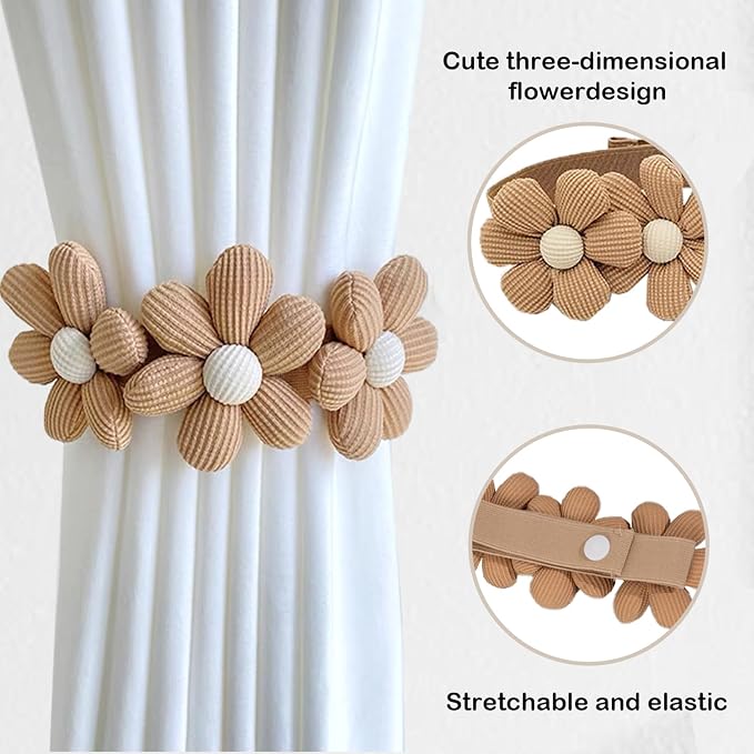 SRG Sunflower Curtain Tiebacks-2 Pack | Curtain Holdbacks - Image 3