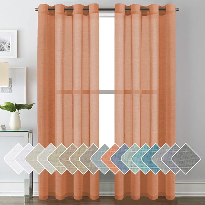H.VERSAILTEX Linen Curtains Natural Linen Blended Curtain Panels by HVERSAILTEX