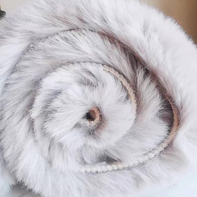 Ghouse Soft Faux Sheepskin Fur Rug 4x6 Grey Fluffy Bedside Rugs Plush Rug Shag - Image 4