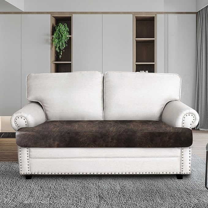 Leather Look Couch Cushion Covers Sofa Seat Slipcovers Sets Couches Furniture - Image 2