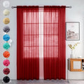 youleyar Solid Sheer Rod Pocket Curtain Voile Draperies 2 Panels White Beige by Youleyar