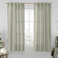 LAMIT Linen Curtains 63 Inch Length 2 Panels, Light Filtering Panels Back Tab by LAMIT