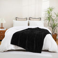 Black Fleece Throw Blanket 60”×80” by linecooo