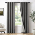 100% Blackout Linen Textured Curtains 84 Inch Long, Dark Gray | 100% Blackout by 100BlackoutShield