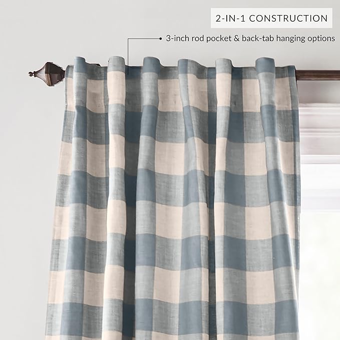 Elrene Home Fashions Farmhouse Living Grainger Buffalo-Check Blackout Window - Image 3