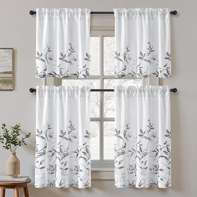 HOMEIDEAS Kitchen Curtains, Short Non-See-Through Privacy 30X36 Inch Length - Image 2