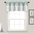 Lush Decor Linen Button Farmhouse Valance Curtians 52"W x 18"L Blue & White by LushDecor