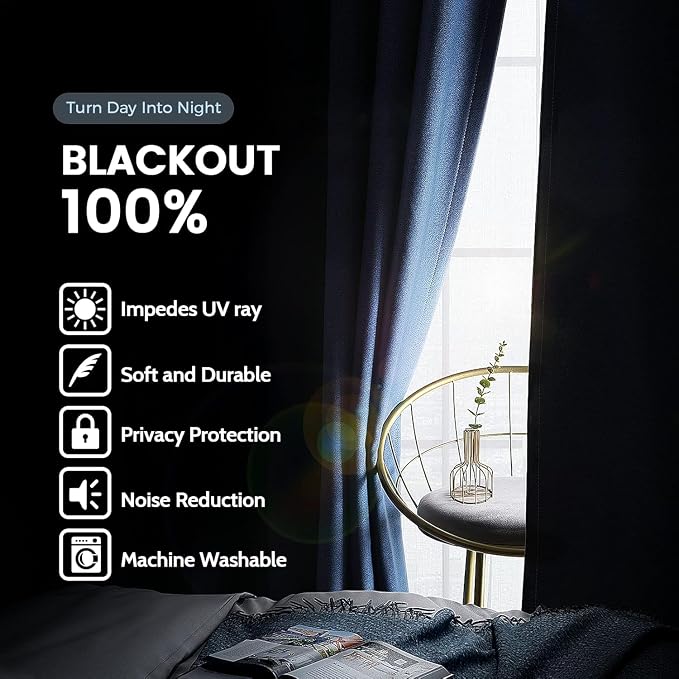 SimpleHome 100% Blackout Curtains - Image 3