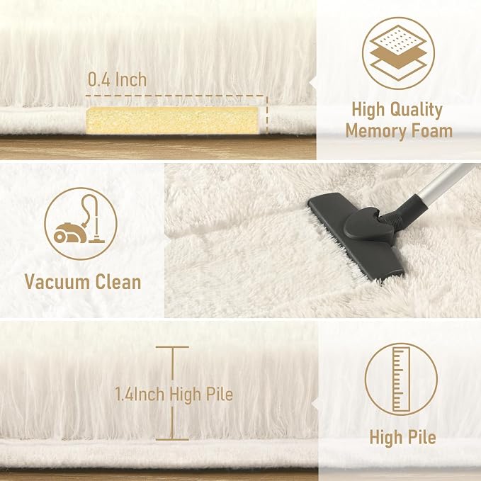 LOCHAS Ultra Soft Indoor Modern 10x14 Area Rugs Fluffy Living Room Carpets - Image 5