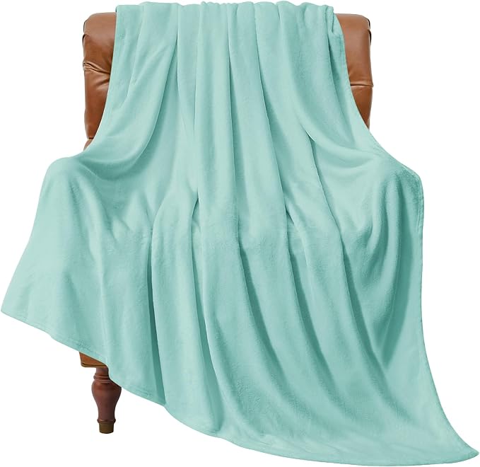BEDELITE Fleece Blanket Twin Size Haze Blue Throw Blankets by BEDELITE