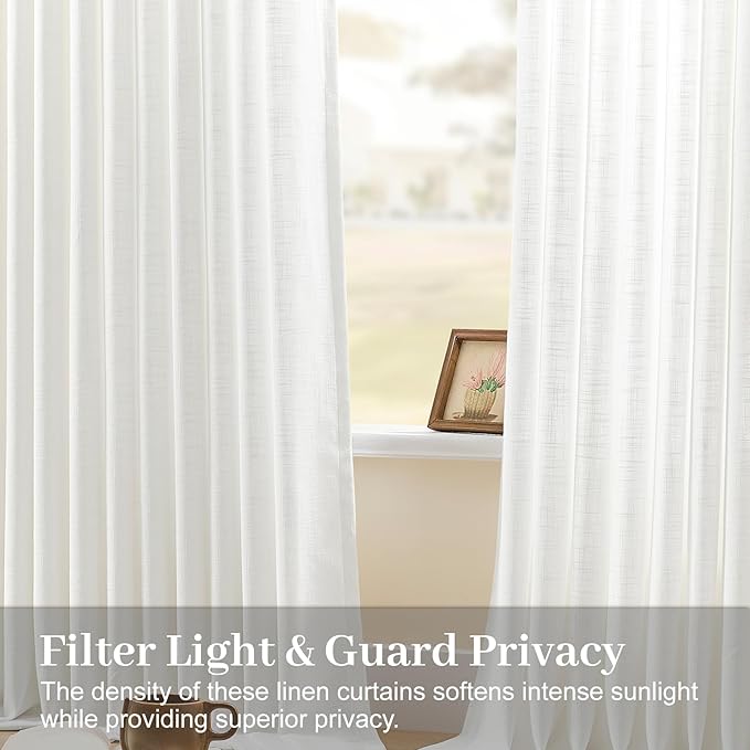 IVAPUPU Snow White Pinch Pleated 84 Inch Curtains - Image 2