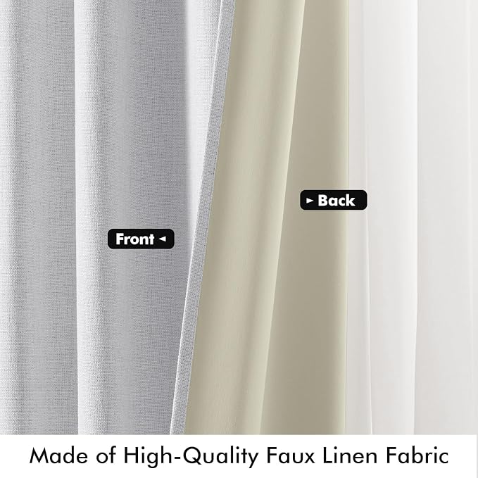MIULEE 100% Blackout Linen Curtains - Image 6