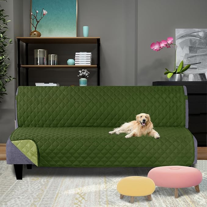 U-NICE HOME Futon Sofa Covers Reversible Sofa Slipcover Armless Cover Furniture - Image 2