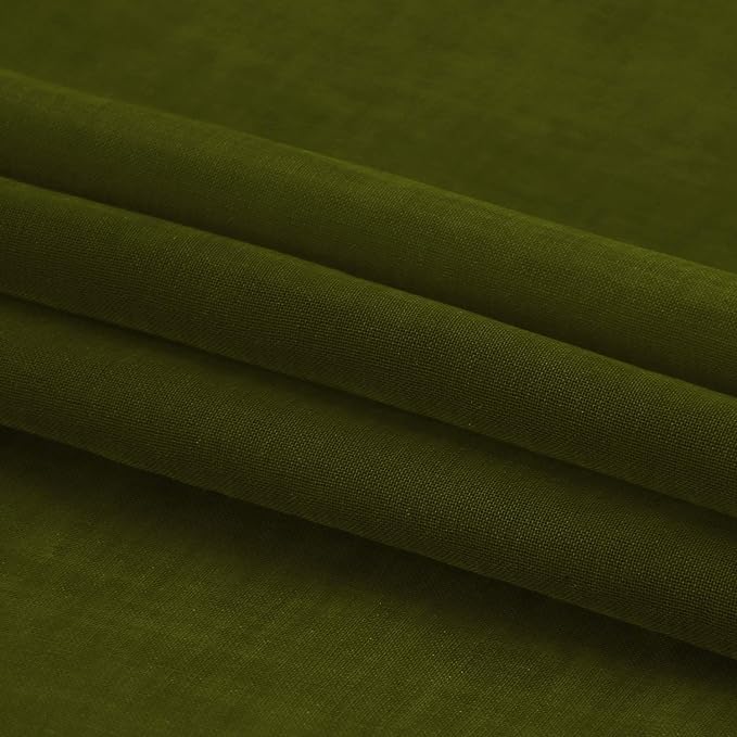 DWCN Olive Green Sheer Curtains Semi Transparent Voile Rod Pocket Curtains - Image 6