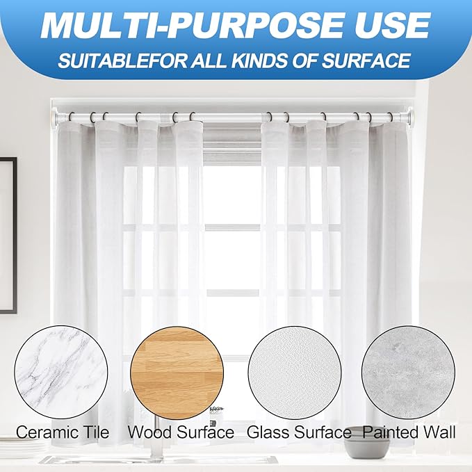 CorkLatta White Shower Curtain Rod 31 to 68 Inch, 1 Inch Diameter Adjustable - Image 5