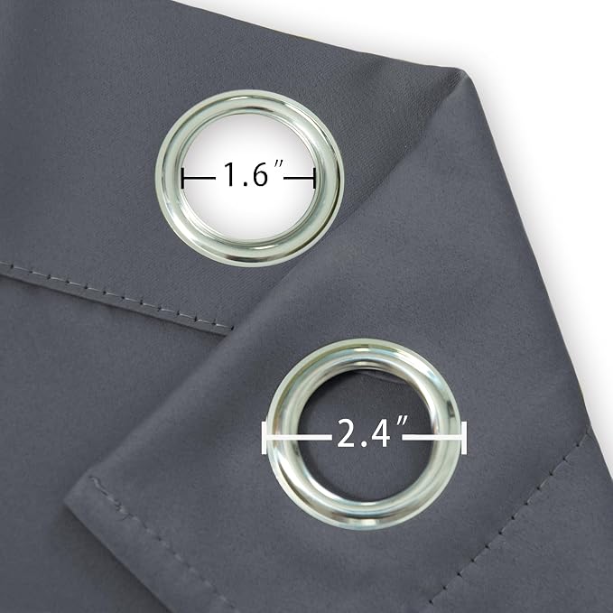 LEMOMO Blackout Curtains 40 x 63 inch/Grey Curtains Set of 2 Panels/Thermal - Image 5