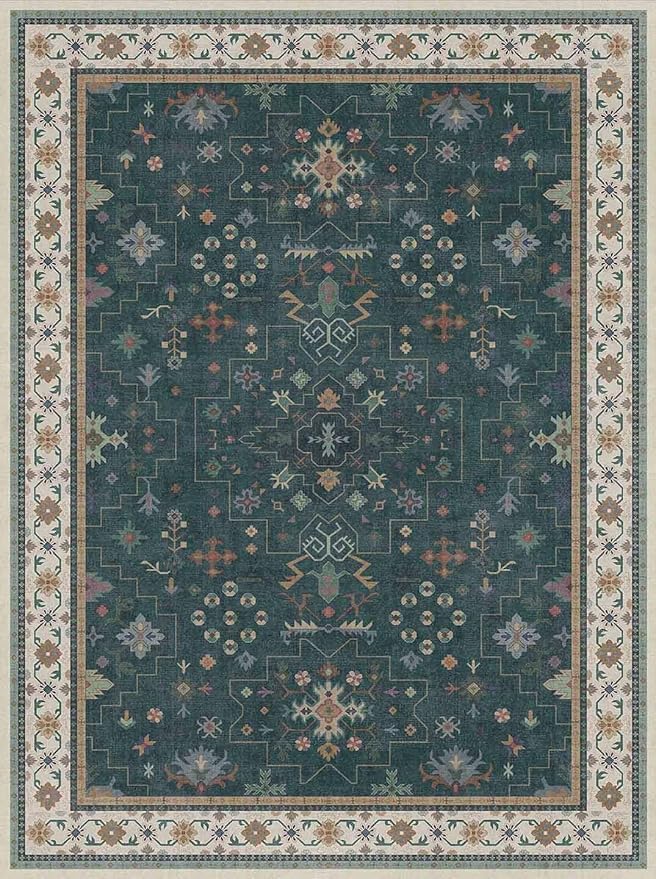 Dark Green Oushak 3x4 Large Entryway Rug - Image 2
