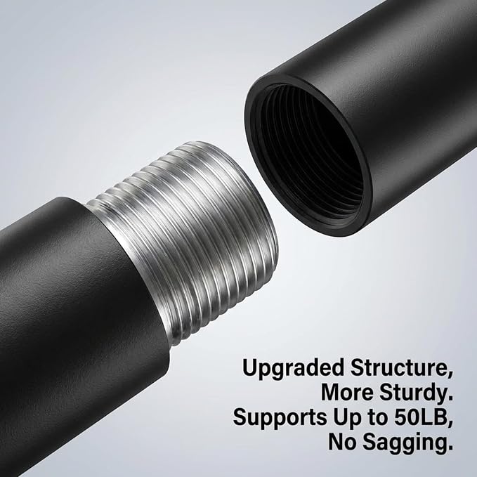 IFELS Heavy Duty Curtain Rods for Windows 48 to 84 Inch, 1 Inch Adjustable - Image 2