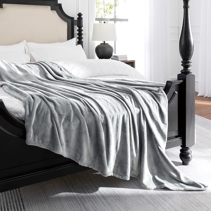 JIAHANNHA Fleece Blanket Twin Size Grey 60 by 80 Inches Throw Blankets - Image 4