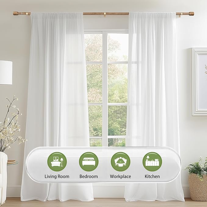 5/8” Diameter Curtain Rods 30-90 Inch, - Image 6