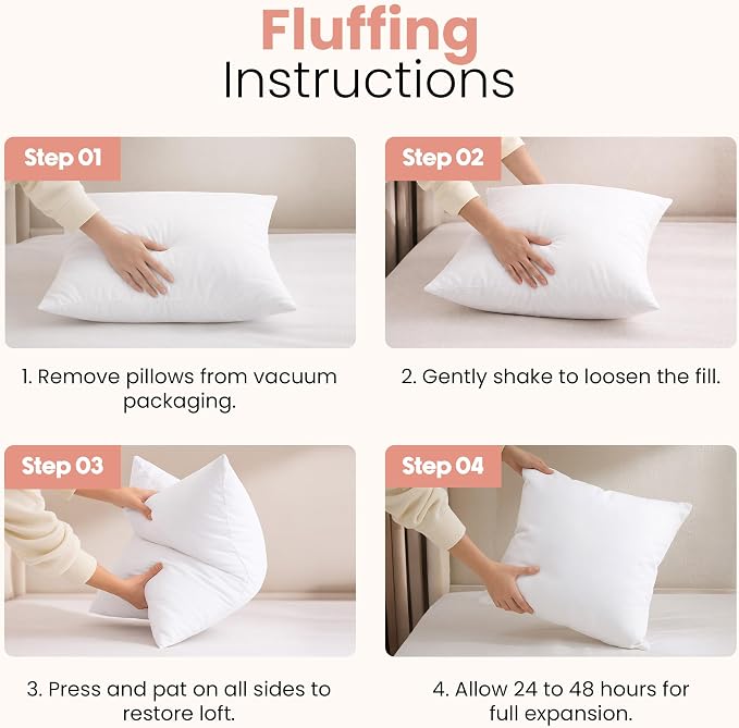 Utopia Bedding 17x17 Pillow Inserts, 2 Pack | Indoor cushion inserts - Image 3