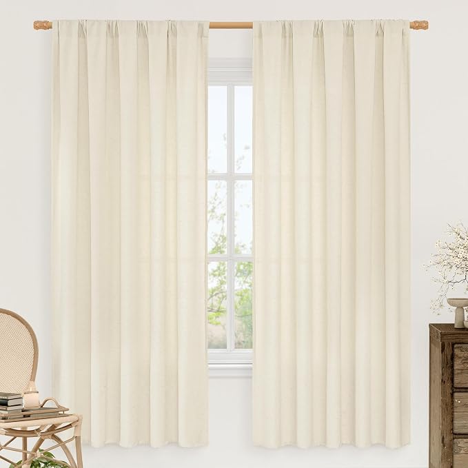 LAMIT Linen Curtains 72 inches Long by LAMIT