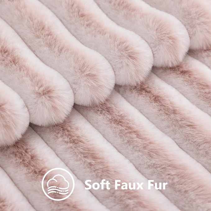 decorUhome Summer Cozy Faux Fur Throw Pillow Covers 24x24 Set of 2 Decorative - Image 3